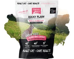 Natura Wild Rocky Plain - Graanvrij - Gesteriliseerde kattenvoer - Graanvrij - Brokken - 12 Kg