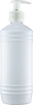 Lege Plastic Fles 500 ml PET wit - met transparante pomp - set van 10 stuks - navulbaar - leeg