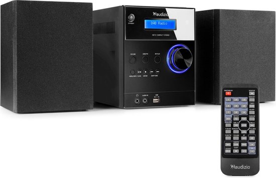 Stereo Set met CD Speler En Radio - Audizio Metz - Bluetooth - AUX - Alarm  - Zwart | bol.com