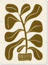 Muurdecoratie buiten Plant - Bloem - Pastel - Bladeren - 120x160 cm - Tuindoek - Buitenposter