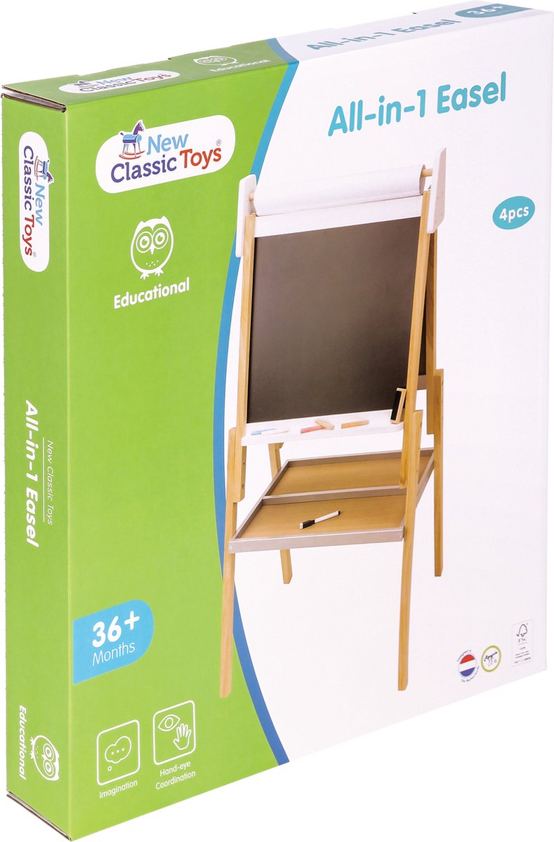 New Classic Toys Tableau enfant pieds tout-en-un bois multicolore