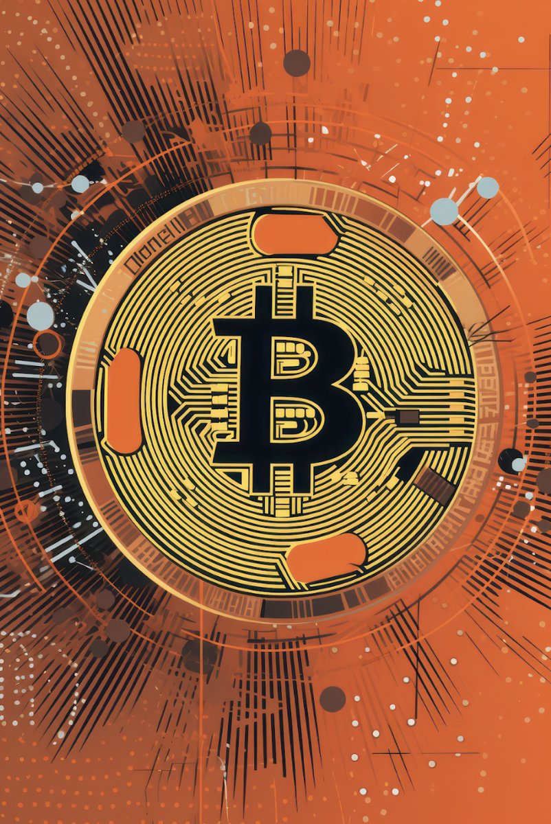 Bitcoin Poster - Crypto - Oranje Kunst - posters - formaat 60x90cm - 101