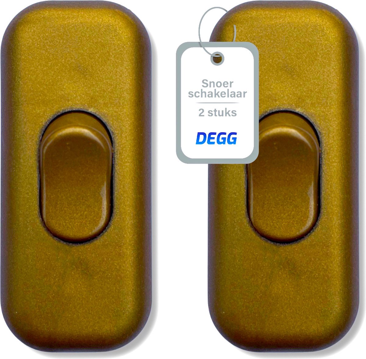 DEGG® - Snoerschakelaar - Goud - 450Watt - 250V - Energiebesparing - Premium kwaliteit - 2 STUK(S)