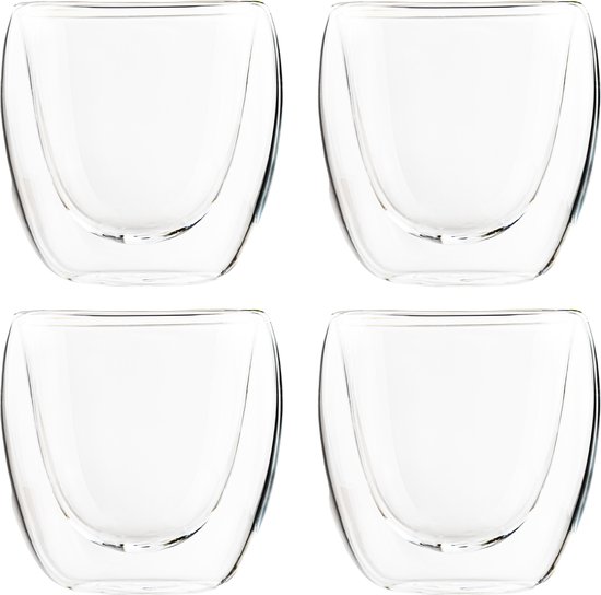 HI Koffieglazen theeglazen Dubbelwandig Set 4x Espresso Glazen 80 hi-koffieglazen-theeglazen-dubbelwandig-set-4x-espresso-glazen-80