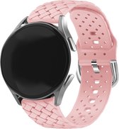 Strap-it Smartwatch bandje 20mm - Gevlochten siliconen bandje - geschikt voor Samsung Galaxy Watch 6 / 6 Classic / Watch 5 / 5 Pro / Watch 4 / 4 Classic / Watch 42mm / Watch 3 41mm / Active 2 - Amazfit Bip / GTS - Polar Ignite / Unite - roze