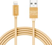 iPhone Lightning Kabel 1 Meter - Oplaadkabel USB Goud - met LED verlichting - Nylon Kabel