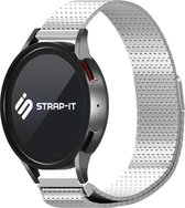 Strap-it Smartwatch bandje 22mm - Luxe metalen mesh bandje - geschikt voor Samsung Galaxy Watch 1 46mm / Watch 3 45mm / Gear S3 Classic & Frontier - Polar Vantage M / Grit X - OnePlus Watch - Huawei GT 1-2-3 46mm / GT 2 Pro / Watch 3 - zilver
