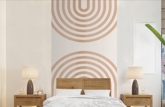 Abstract - Kunst - Regenboog - Bruin - Wit - Behangpapier