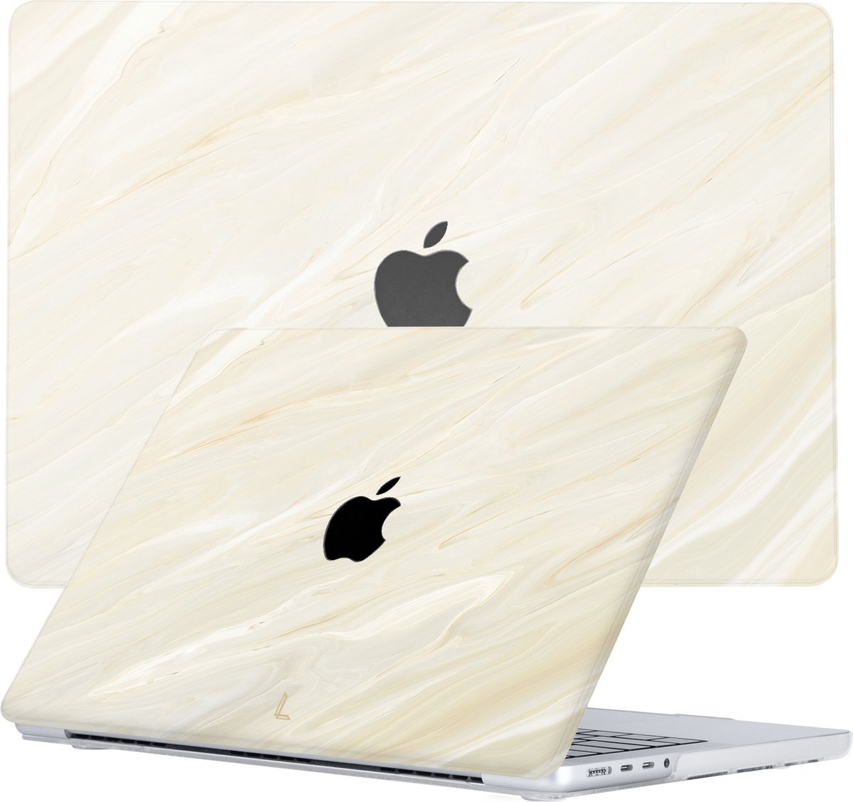 Lunso Geschikt voor MacBook Pro 14 inch (2021-2023) cover hoes - case - Creamy Vibes
