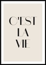 Poster C'est La Vie - 30x40 cm - Quotes poster - Exclusief fotolijst – WALLLL