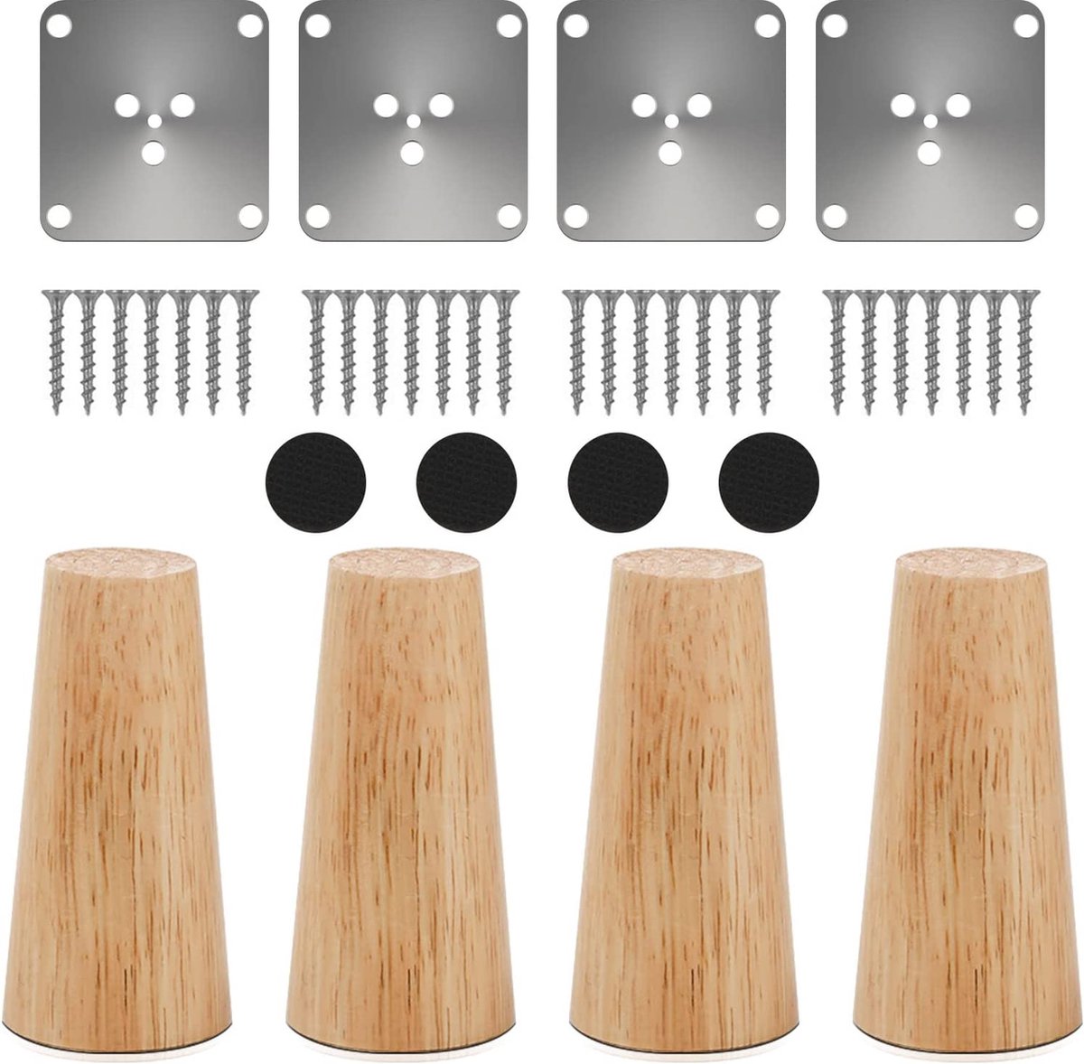 4 stuks houten tafelpoten 60 cm schuine bontpoten vervanging bankpoten
