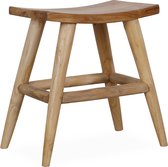 Stijlvol Krukje "Joyce" Teakhout - Natuurlijke Elegantie - Zadelkruk - Aanbieding !