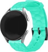 Strap-it Smartwatch bandje 20mm - Siliconen hexagon band - geschikt voor Samsung Galaxy Watch 6 / 6 Classic / Watch 5 / 5 Pro / Watch 4 / 4 Classic / Watch 42mm / Watch 3 41mm / Watch Active / 2 - Amazfit Bip / GTS - Polar Ignite / Unite - aqua