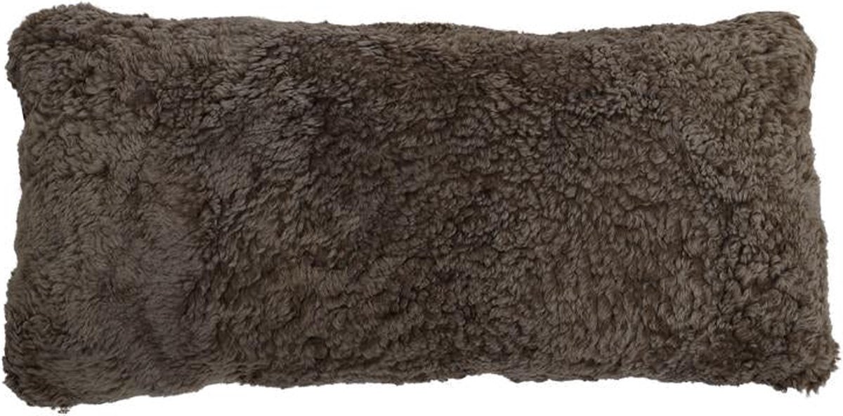Sheepskin House Kortharig Schapenvacht Kussen - Dubbelzijdig - 30x60 cm Taupe