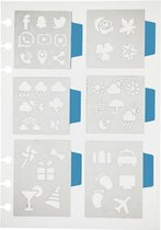 Sjabloon - Hobbysjabloon met kleine motieven en figuren - 12,5x17,5 cm - Creotime - 2 stuks