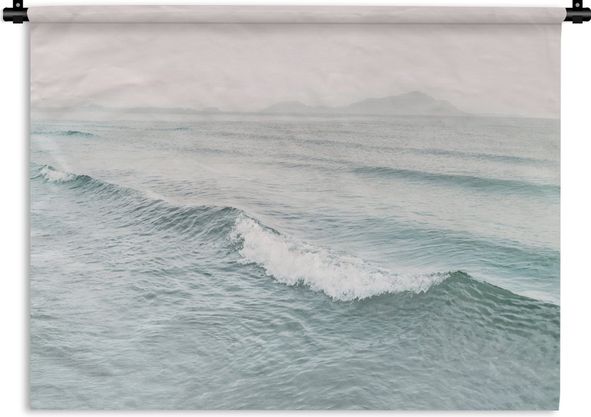 Wandkleed - Wanddoek - Zee - Golven - Natuur - Water - 60x45 cm - Wandtapijt
