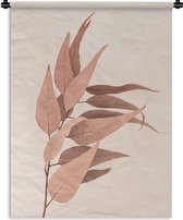 Wandkleed - Wanddoek - Plant - Bruin - Natuur - Bloem - 60x80 cm - Wandtapijt