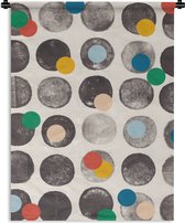 Wandkleed - Wanddoek - Kleuren - Abstract - Cirkels - Pastel - 90x120 cm - Wandtapijt