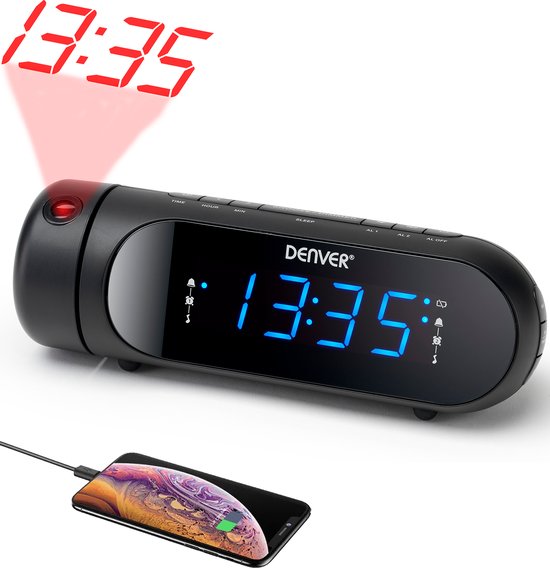 Radio- réveil avec projection et Dual Wekker - Réveil numérique
