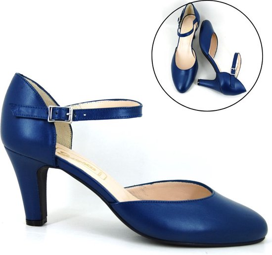 Stravers - Escarpins Luxe Bleus à Bride Taille 34 Escarpins Petites Pointures