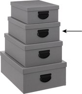 5Five Opbergdoos/box - 2x - donkergrijs - L30 x B24 x H12 cm - Stevig karton - Industrialbox