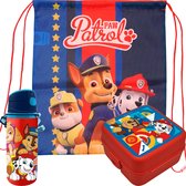 Boîte à lunch Paw Patrol pour enfants - 3 pièces - rouge - sac de sport/sac d'école inclus