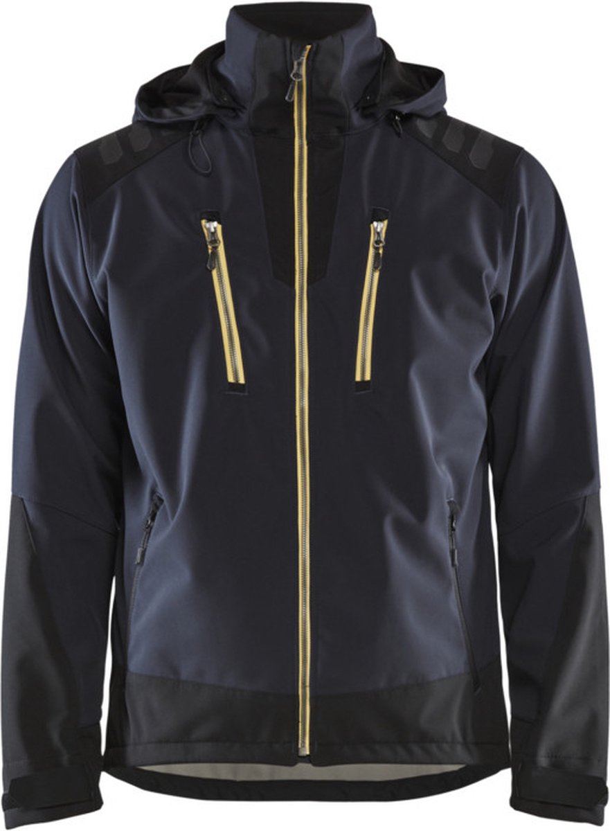 Blaklader Softshell jack 4749-2513 - Donkerblauw/Geel - 4XL