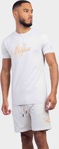 Malelions Duo Essentials T-Shirt Heren Grijs/Oranje - Maat: M