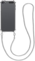 kwmobile Hoesje geschikt voor Apple iPod Touch 6G / 7G (6de en 7de generatie) - Met koord - Siliconen cover in transparant / zilver