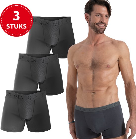 Bamboe Boxers Homme - Grijs - Taille L - 95% Bamboe - 5% Elasthanne - Antibacterieel
