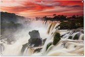 Tuinposter - Tuindoek - Tuinposters buiten - Watervallen - Lucht - Rood - 120x80 cm - Tuin