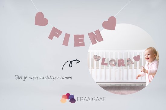 FraaiGaaf - Letterslinger zelf samenstellen - 1 letter / teken - Baby Roze  / Meisje -... | bol