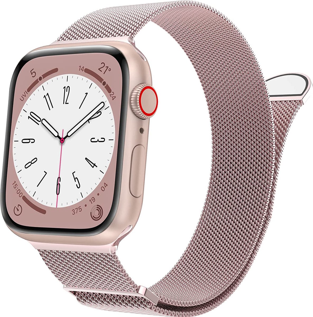 Milanse bandje voor Apple Watch 42/44/45mm Rose Goud