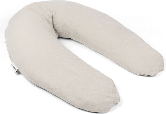 doomoo Comfy Big - Zwangerschapskussen & voedingskussen - Biologisch katoen - 190 cm - Tetra Almond