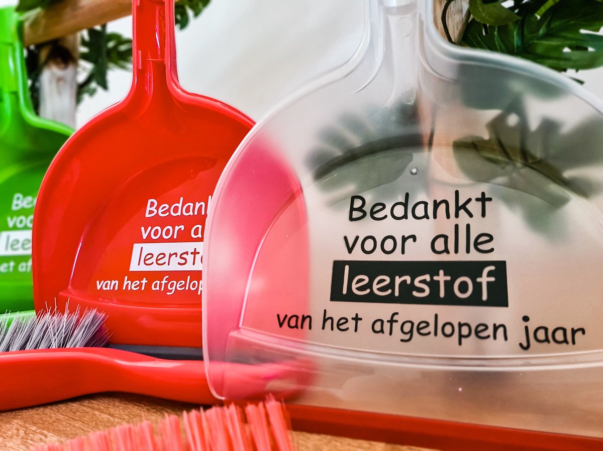 Stoffer en blik - Groen - Bedankje - Juf - Meester - Einde schooljaar | bol