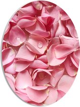 PVC Schuimplaat Ovaal - Roze Bladeren van Dichtbij - 30x40 cm Foto op Ovaal (Met Ophangsysteem)
