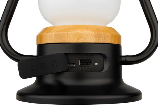 Abbey Camp Retro oplaadbare LED Lantaarn - OSLO-279 - Zwart van Abbey Camp — afbeelding 2