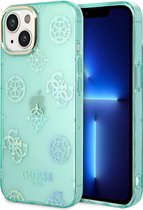 Guess iPhone 14 Hardcase Backcover - Peony Glitter - Turquoise