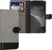 kwmobile telefoonhoesje geschikt voor Motorola Edge 30 Neo - Hoesje met pasjeshouder in grijs / zwart - Case met portemonnee