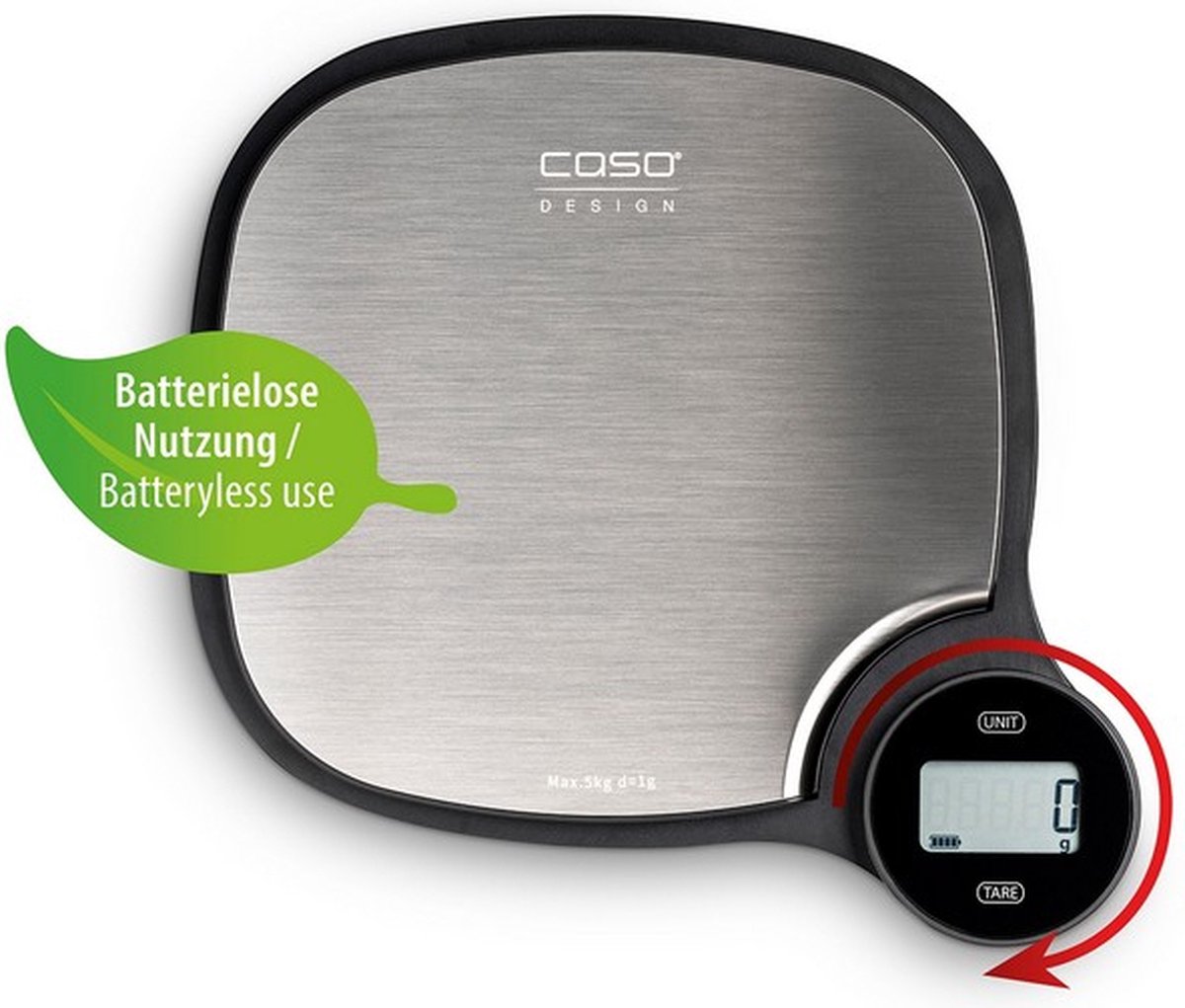 CASO Kitchen EcoMaster keukenweegschaal - werkt zonder batterijen