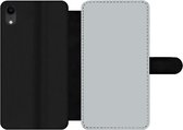 Bookcase Geschikt voor iPhone XR telefoonhoesje - Interieur - Grijs - Licht - Met vakjes - Wallet case met magneetsluiting