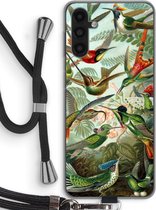 Case Company® - Hoesje met koord geschikt voor Samsung Galaxy A04s hoesje met Koord - Haeckel Trochilidae - Telefoonhoesje met Zwart Koord - Bescherming aan alle Kanten en Over de Schermrand