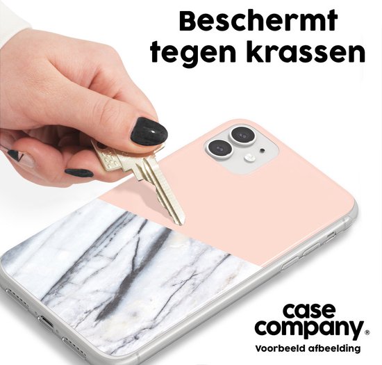 Case Company® - Hoesje met koord geschikt voor Samsung Galaxy A14 hoesje met Koord - A touch of peach - Telefoonhoesje met Zwart Koord - Bescherming aan alle Kanten en Over de Schermrand