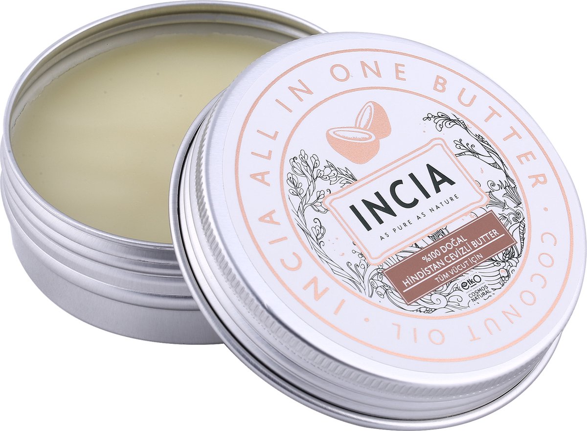 INCIA 100% Natuurlijke Coconut Butter - Ondersteunt Huidbescherming - Helpt bij Gespleten Haarpunten - 50 ml