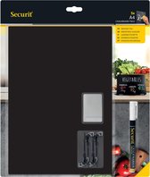 Securit krijtbord tags A4, dubbelzijdig, zwart, blister van 5 stuks