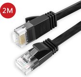 BukkitBow - Cat6 - U/UTP Kabel – Netwerkkabel – Extra Plat – 2 Meter - Zwart