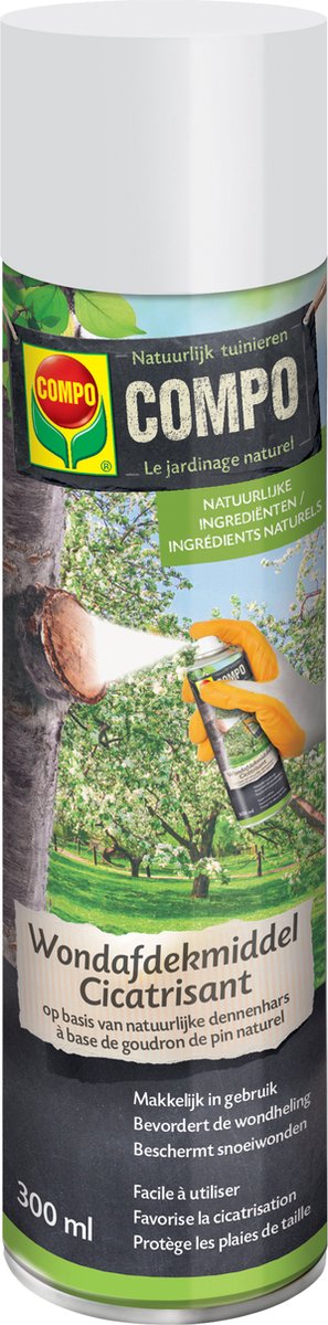 COMPO Wondafdekmiddel Spray - natuurlijke dennenhars - bevordert de wondheling - beschermt snoeiwonden - spuitbus 300 ml - Compo