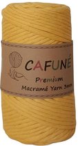 Cafuné Macrame Garen Premium-Mosterd-3mm-70 meter-Single Twist-Uitkambaar-Gerecycled katoen-koord