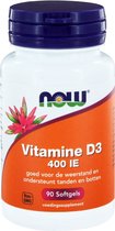 Now Foods - Vitamine D3 400 IE - Belangrijk voor Immuunsysteem en Spierwerking - 90 Softgels
