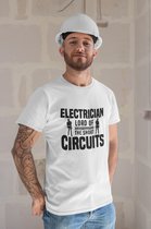 Rick & Rich - T-Shirt Courts Circuits - T-Shirt Electricien - T-Shirt Ingénieur - Chemise Wit - T-shirt avec imprimé - T-shirt col rond - T-shirt avec citation - T-shirt Homme - T-shirt à col rond - T-shirt taille S